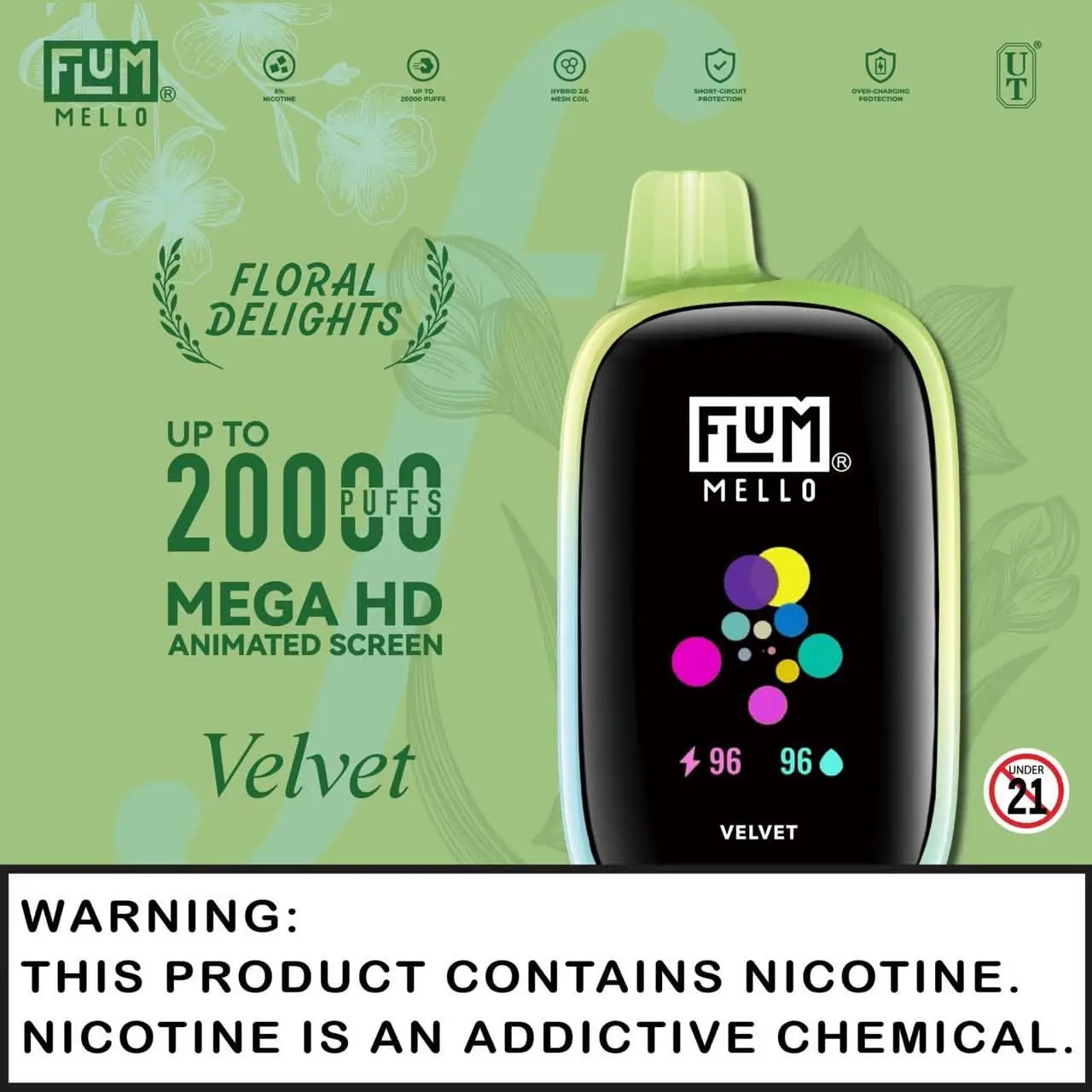 FLUM MELLO DISPOSABLE VAPE 5% NICOTINE