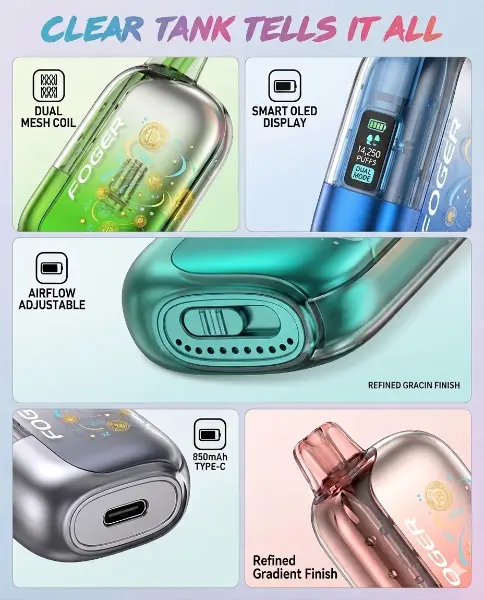 Foger BIT 35K Disposable Vape – 35,000 Puffs, Rechargeable, 21 Flavors, 5% Nic, 21+