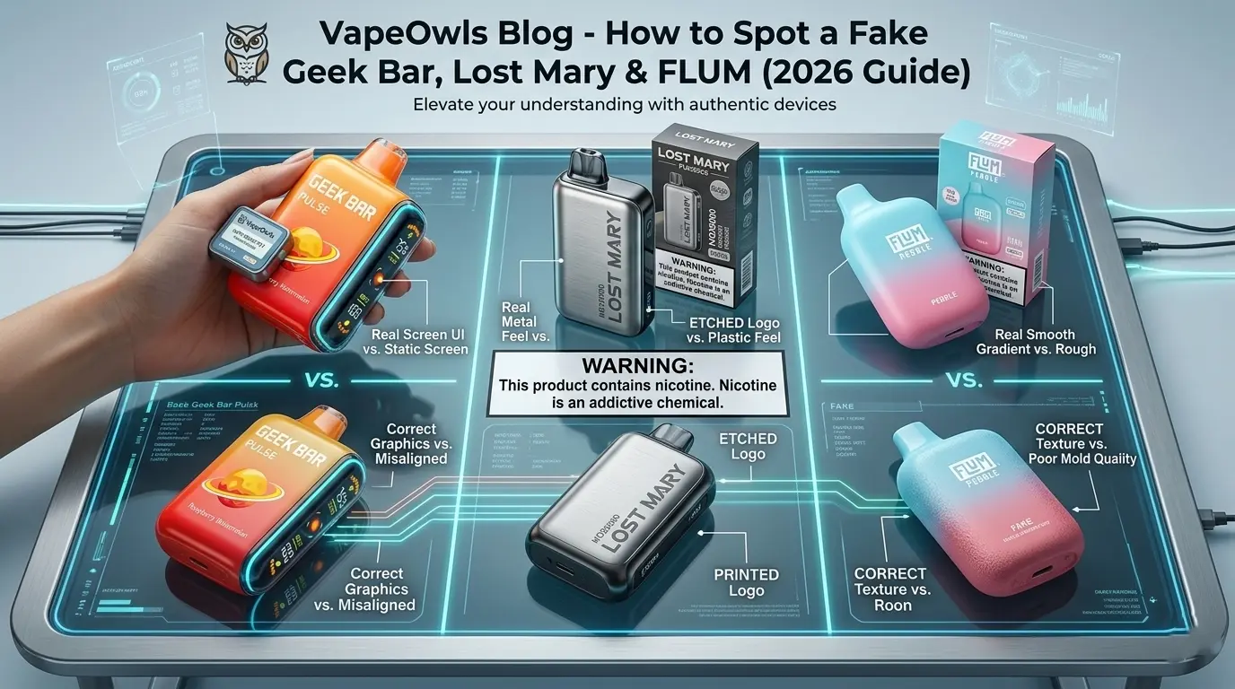 Fake vape check – how to spot a fake Geek Bar, Lost Mary or FLUM disposable