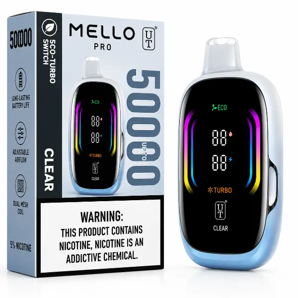 Flum Float Mello Pro 50K Disposable Vape – Rechargeable, Dual Mesh Coil, 17 Flavors, 5% Nic, 21+