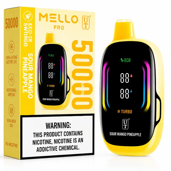 Flum Float Mello Pro 50K Disposable Vape – Rechargeable, Dual Mesh Coil, 17 Flavors, 5% Nic, 21+