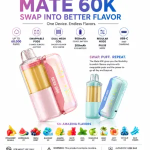 Geek Bar Mate 60K Pod System Vape | Rechargeable 60K Puff Device & Pods