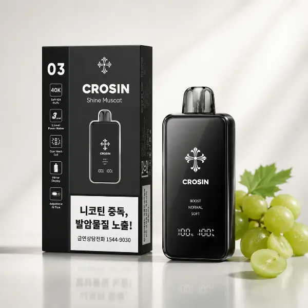 CROSIN 40K Puffs Rechargeable Disposable Vape – Dual Mesh Coil, 5 Flavors, 21+