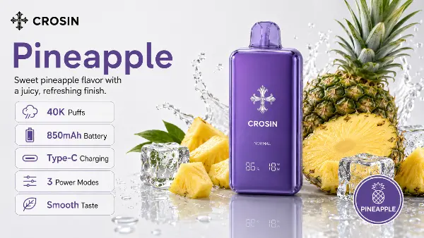 CROSIN 40K Puffs Rechargeable Disposable Vape – Dual Mesh Coil, 5 Flavors, 21+