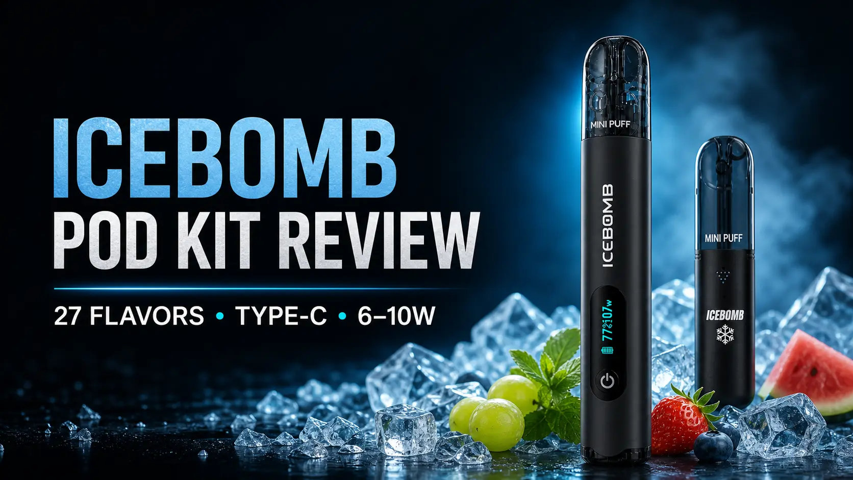 ICEBOMB pod vape kit with Type-C charging and swappable pods