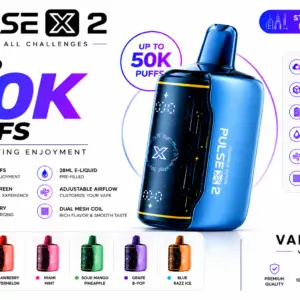 Geek Bar Pulse X2 50K Disposable Vape – 50,000 Puffs, 18 Flavors, USB-C, 21+