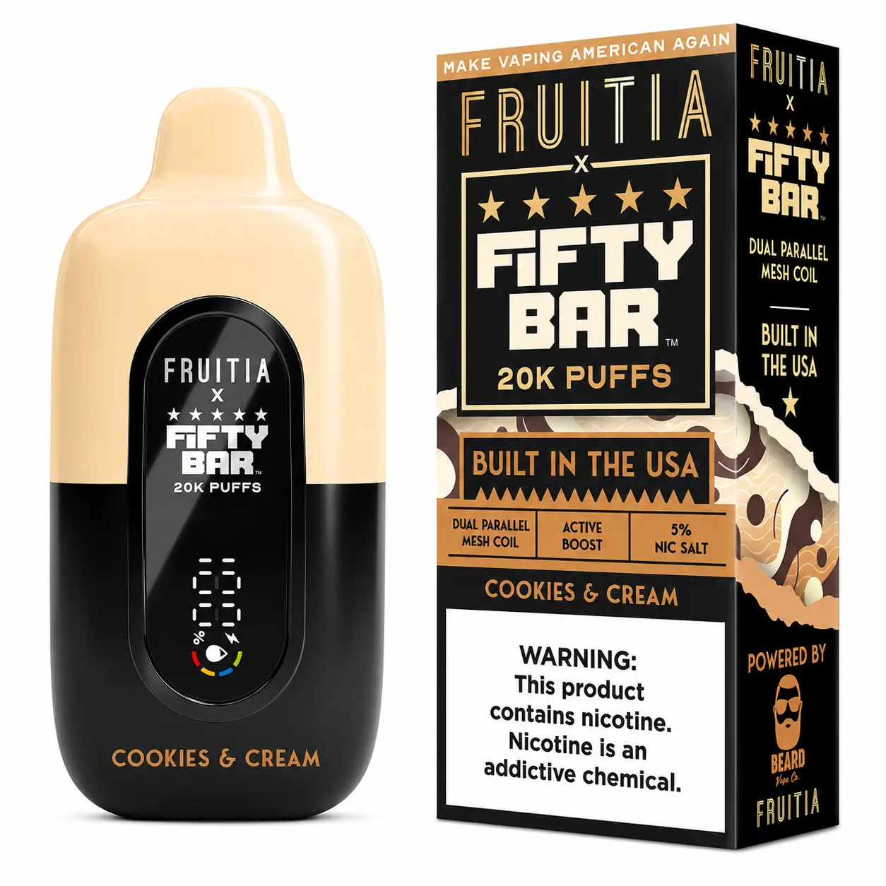 Fifty Bar 20K Cookies and Cream disposable vape