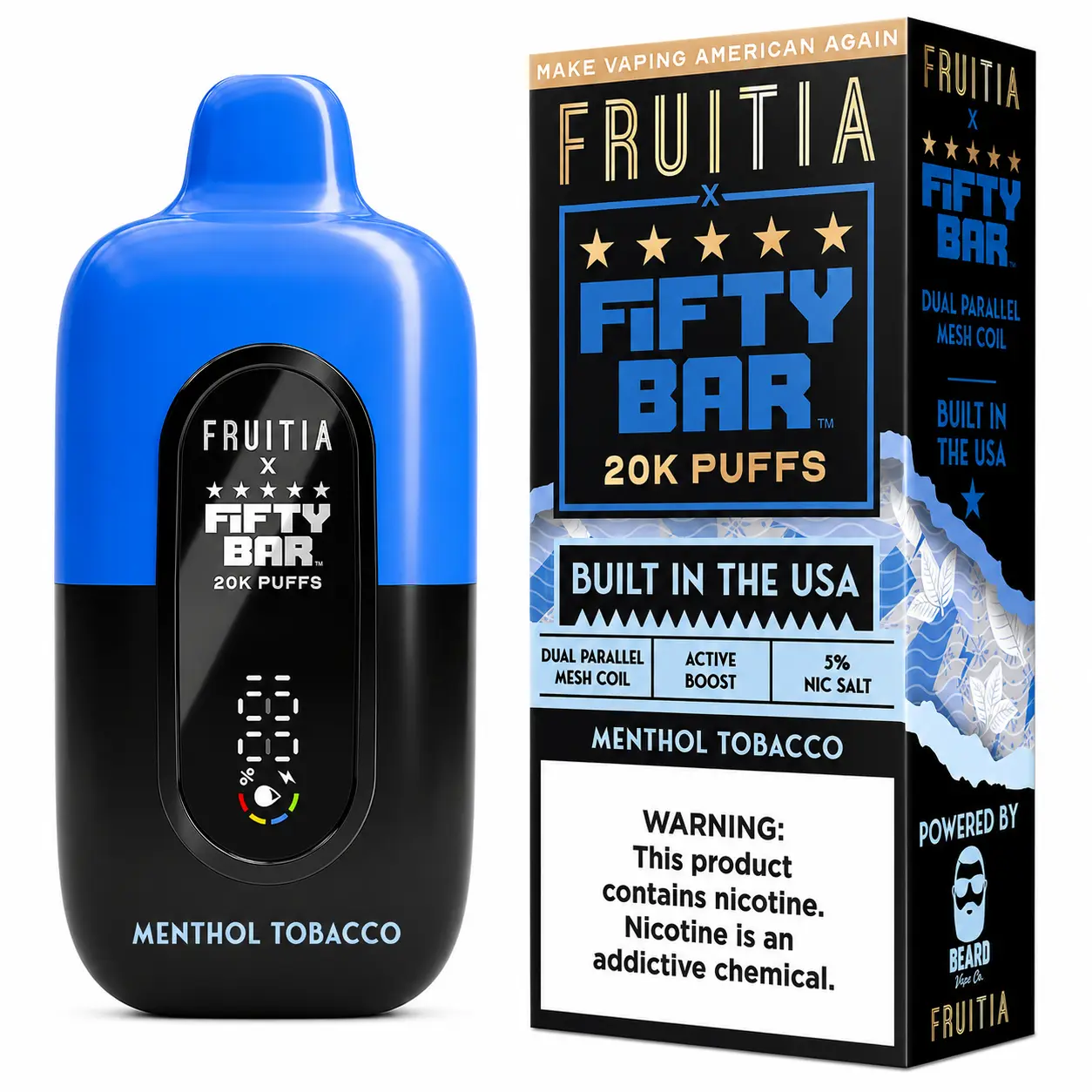 Fifty Bar 20K Menthol Tobacco disposable vape