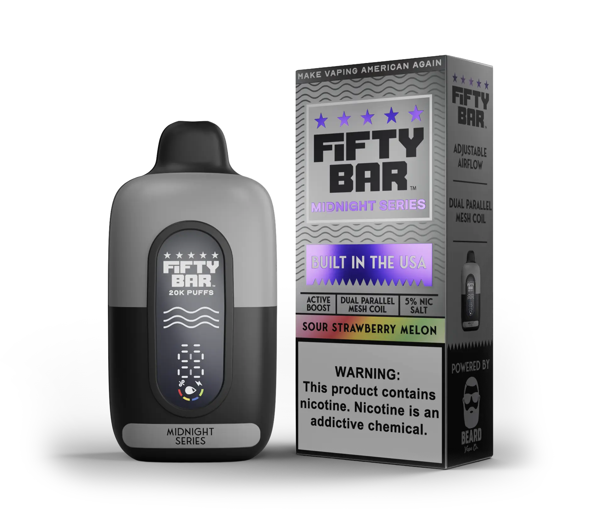 Fifty Bar 20K Sour Strawberry Melon disposable vape