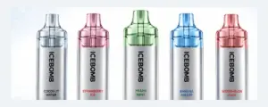 IceBomb 18K 3% nicotine disposable vapes in five flavors